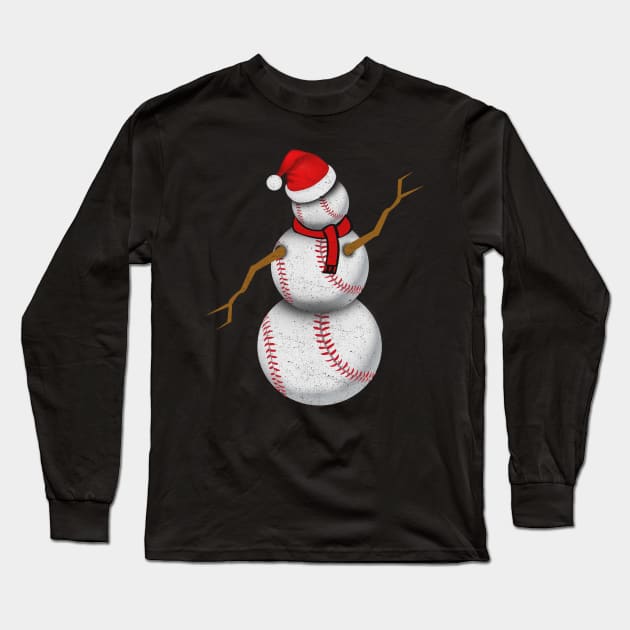 'Baseball Balls Santa Snowman' Hilarous Santa Gift Long Sleeve T-Shirt by ourwackyhome